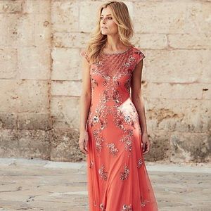 Embellished Coral Dress